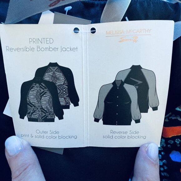 Melissa McCarthy Seven7 Reversible Colorful Abstract Bomber Jacket Sz 2X NWT - Picture 11 of 16